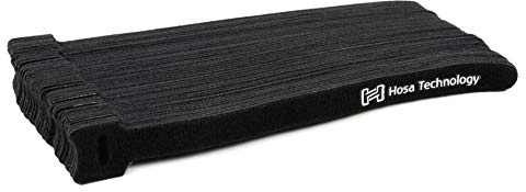 Hosa Hook and Loop Cable Tie WTI-508 - Black, 50-Pack