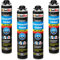 Isolbau Lot de 4 tubes de colle isolante B2 - 750 ml - Pour panneaux EPS et XPS - Mousse adhésive en polyuréthane 1K pour fixation et isolation