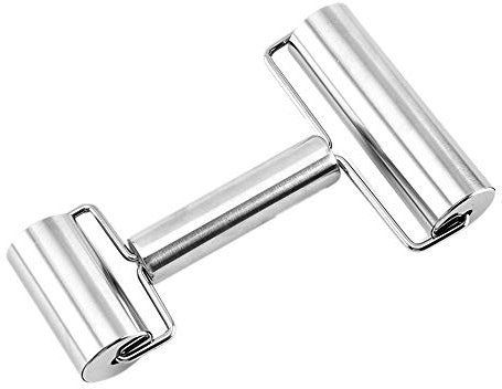 Mattarello in acciaio inox liscio per pasticceria e pizza, utensile da cucina ideale per fondente, crosta e biscotti.