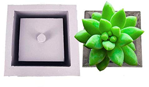 ECOSWAY 3D große gerade Wand Beton Blumentopf Form, Sukkulenten Pflanzen Topf-Silikonform DIY Keramik Gips Blumentopf Garten Handwerk Dekor Form