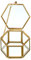 Hipiwe Vintage-Schmuckschatulle aus Glas – Goldene geometrische Schmuck-Display-Organizer, Andenken-Box, dekorative Box für Zuhause, zur Aufbewahrung von Schmuckstücken, Ringen, Ohrringen (klein)