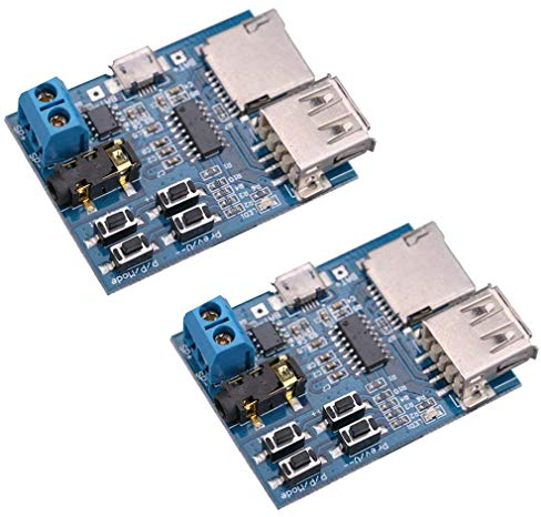 Hailege 2pcs TF Card U Disk Play MP3 Decoder Player Modul mit Audio Verstärker Audio Decoding Player Modul Micro USB 5V Netzteil