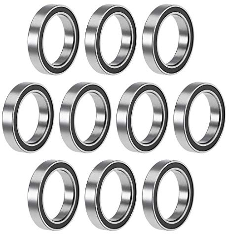 sourcing map 10 Stücke Doppelt Abgedichtet Kugellager Kugellager Set Rillenkugellager 6702-2RS Z2 15mm x 21mm x 4 mm Chromstahl kugellager groß Skateboard Bearings Skateboard Kugellager