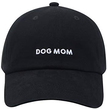 Hatphile Baseballkappe mit 6 Stoffbahnen, weiche Stickerei, für Hunde/Väter, verstellbare Baseballkappe, Geschenk für Männer/Frauen, Dog Mom White, large