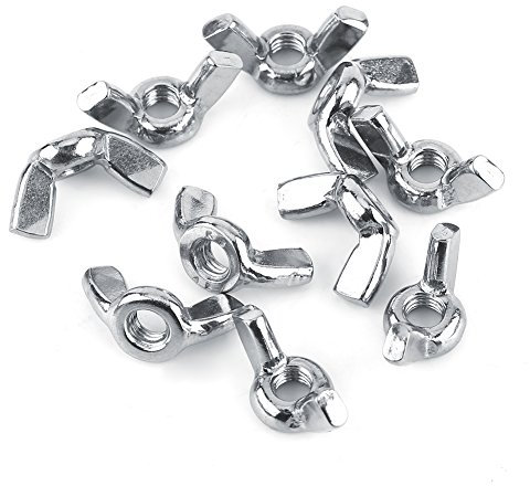 Wing Nut, DIN315 SS316 Stainless Steel 10 Pcs M3 M4 M5 M6 M8 (Optional) Butterfly Nuts Hardware Set(M5)