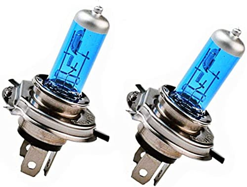 2x Jurmann H4 100/90W 12V Super Weiß 6000K Xenon Look Ersatz Halogen Birne für Scheinwerfer, Fernlicht, Abblendlicht, Nebelscheinwerfer - Off-Road