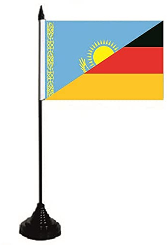 U24 Tischflagge Kasachstan-Deutschland Fahne Flagge Tischfahne 10 x 15 cm