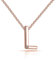 Philip Jones Rose Gold Plated Initial Necklace Letter L Created with Zircondia® Crystals