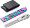 VOGARB Portable Nail Clippers for Thick Nails Ultra Slim Folding Safety Lock Wide Jaw Opening Cutter with File Travel Double Head Curved and Bevel Trimmer for Toenail Fingernail (Rainbow with File)