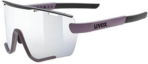 uvex sportstyle 236 S Set - Sportbrille für Damen und Herren - inkl. Wechselscheiben - beschlagfrei - plum black matt/silver - one size