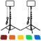 Sporzin 2pcs eclairage Video LED USB Lampe Streaming avec trépied réglable,Panneau LED dimmable 3000K-6500K,Key Light avec Filtre de Couleur pour eclairage Photo,la vidéoconférence,Youtube
