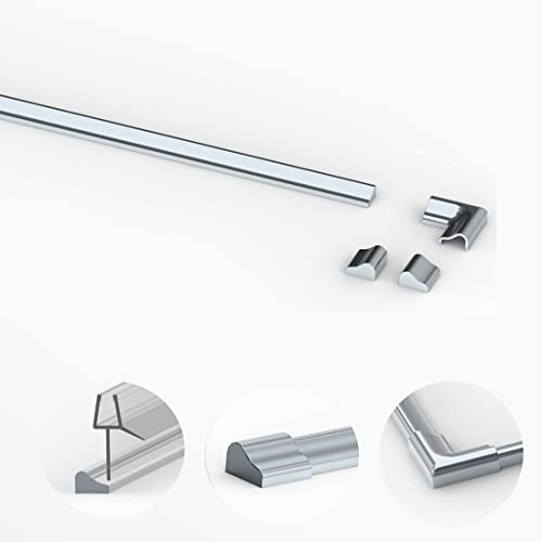 Boromal 2x95CM Schwallschutzprofil für Dusche Duschkabine Schwallleiste Alu Schwallschutzleiste für Duschen