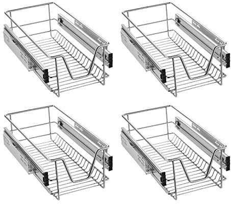 UISEBRT 4X Küchenschublade Teleskopschublade 30cm - Küchenschrank Schrankauszug Schlafzimmerschränke Korbauszug vollauszug (30cm)