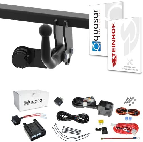 STEINHOF Nuovo gancio di traino fisso compatibile con V0lkswagen VW Golf Variant/SW VII (BA5, BV5) 08/2013-12/2020 con kit elettrico specifico 13-poli