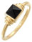 Elli Ring PREMIUM Ring Damen Quadrat Vintage mit Onyx in 925 Sterling Silber vergoldet