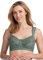 Miss Mary of Sweden Lovely Lace Womens Non-Wired Full Cup Cotton Bra Green