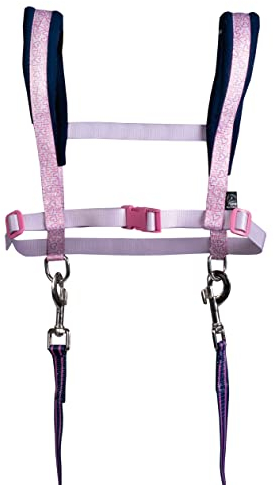 HKM Funny Horses Hearts Pferdegeschirr Rosa/Dunkelblau Einheitsgröße