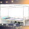AdeptT Edelstahl-Himmelbettrahmenpfosten, minimalistische Bettrahmenpfostenstangen, einziehbare Vier-Eck-Betthalterung, passend für Metallbett, Holzbett, Einzel-Etagenbett, Schlafsaal,C