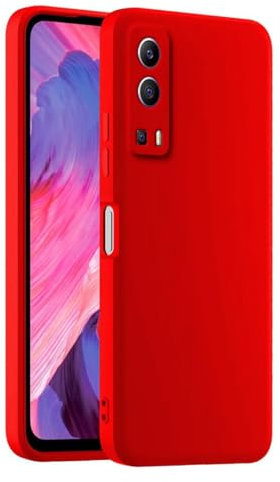 HULLIN Custodia per Telefono in Silicone Colorato, Adatta per vivo Y52 5G / vivo Y72 5G (6.58) - Rosso Cina