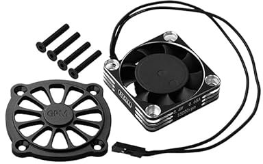 Aluminium 6061 Motor Heatsink With Metal Frame Cooling Fan And Protective Cover For Arrma 1/10 GORGON 4X2 Mega 550 Brushed Monster Truck-ARA3230 Upgrades - Black