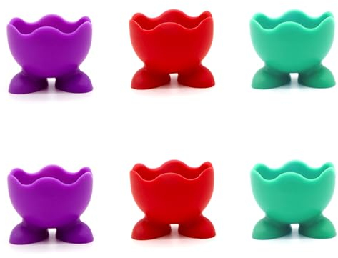 Soulnioi Egg Cups Set in 6,Boiled Egg Holder,Silicone Egg Cup Egg Cups,for Kitchen Boiled Eggs Breakfast,Store Egg Cups/Holders