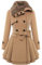 BOFETA Damen Winter Warm Mode Mantel Kunstpelz Revers Double-Breasted Erbsenmantel Dicke Wolle Blend Trenchcoat Khaki XS
