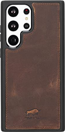 Solo Pelle Lederhülle für das Samsung Galaxy S24 Ultra Hülle aus echtem Leder, Model: Stanford (Vintage Braun)