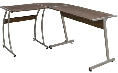 vidaXL Eckschreibtisch, Schreibtisch mit viel Stauraum, Computertisch für Schlafzimmer Büro Arbeitszimmer, Bürotisch PC Tisch in L-Form, Braun Holzwerkstoff