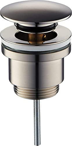 Damast - Piletta di Scarico Standard Tonda clic-clac Colore Acciaio Spazzolato 18215 - RUB7532 - Acciaio Spazzolato