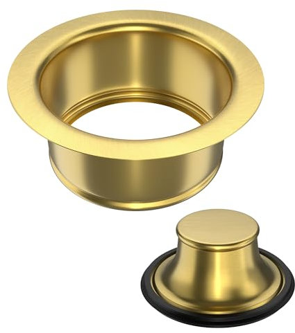 Kitchen Sink Garbage Disposal Flange and Sink Stopper Fit 3-1/2 Inch Standard Sink Drain Hole Brushed Gold