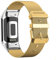 LXURY Metall Armbänder für Fitbit Charge 5/ Charge 6 Armband, Edelstahl Mesh mit Einstellbar Schnalle Ersatzarmband für Damen Herren Kompatibel mit Fitbit Charge 5/ Charge 6 Uhrenarmband (Gold)
