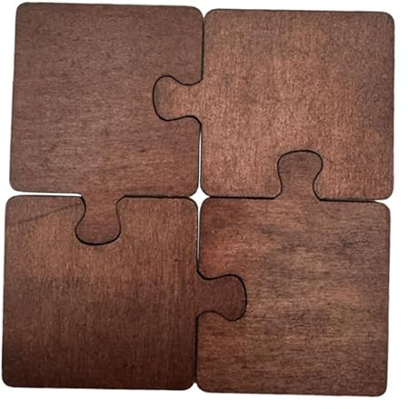 Fenteer 4X Holz Puzzle Coaster DIY Coaster Tischplatte Schutz Tasse Untersetzer Holz Puzzle Tee Tasse Pad für Küche Home Esszimmer