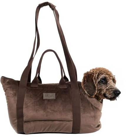 bo&flash Hundetragetasche Portland Claudelle – Taupe – Hundetasche für kleine Hunde bis 7 kg – Komfortable & stilvolle Hundetasche – Hundetransporttasche waschbar & nachhaltig