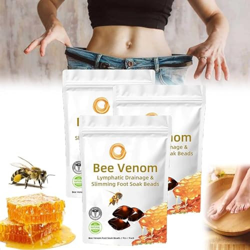 Bienengift Lymphdrainage & Abnehmen Fußbad Perlen, Detoxingherbs Cleansing Fußbad Perlen, gesunde schnelle Form & Cleanse Body Relief entspannen (3pack)