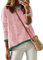 Chicrise Langarmshirt Damen Runde Ausschnitt Gestricktes 2025 Oberteile Gestreifter Pullover Trendy Rot-weiß Gestreift Groß 42-44