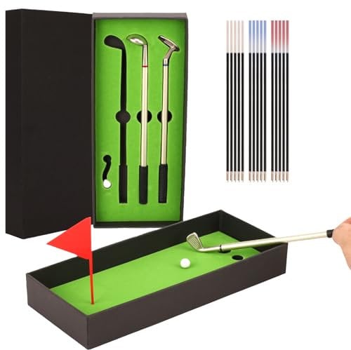 mini Golf pens set Desktop Games - Funny Gifts for Golfers, Coworkers, Boss - Stocking Stuffers-funny office decor (A)