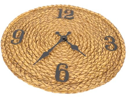 ULDIGI Ungewöhnliche Wanduhren als 12 Zoll Outdoor Wanduhr mit Rattan Imitation und Kunstharzmaterial Wetterfest und Einfach zum Aufhängen für Wohnzimmer und Garten