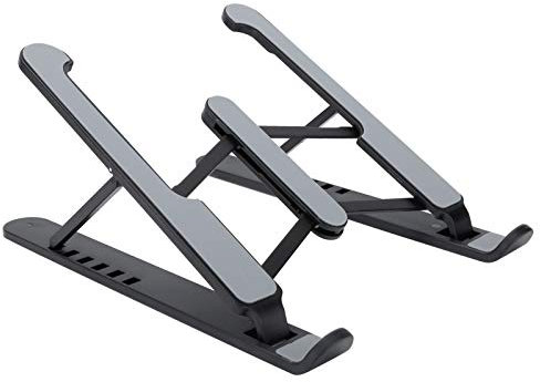 NIZUUONE Notebook Stand MultiPosition Foldable Bracket Laptop Cooling Support Base Lift Riser for Ergonomic Workstation Setup (Black)