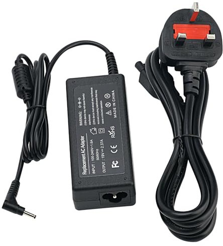 Delta 19V 2.37A 45W Laptop Charger for Acer Notebook Computer PC Power Cord Supply Lead AC Adapter Swift Chromebook Aspire Spin Travelmate Series Pin Connector 3.0 x 1.1mm