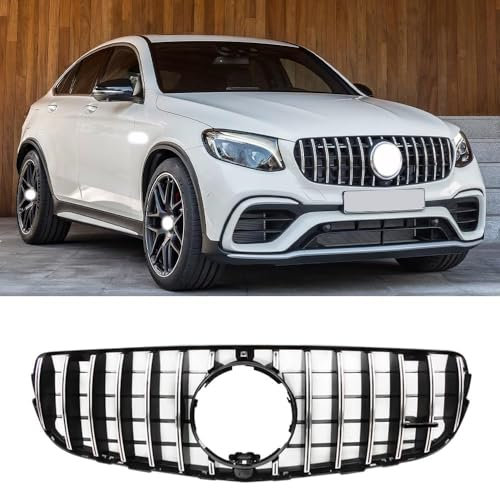 NHUYTTE Auto Kühlergrill, für Benz GLC W253 X253 C253 2016 2017 2018 2019 Frontstoßstange Haube Kühlergrill Grill, Autoteile Performance Grill