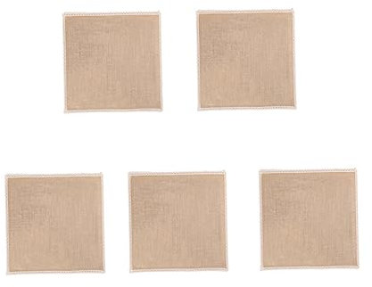 PRETYZOOM 5 Pièces Vaisselle en Dentelle Décorations De Mariage pour La Cérémonie Décoration De Mariage Dessous De Verre Napperon en Toile De Jute Décorations De Table Sets De Table