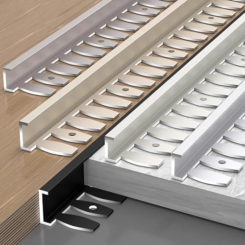Raouoae Hochwertiges Biegbares Abschlussprofil 135cm 2 Stück C-Form Profil Aluminium Eloxiert Treppenkantenprofil Einfassprofil Optimal Für Den Innenausbau(Aprikosenasche,Hoch: 5.5mm)