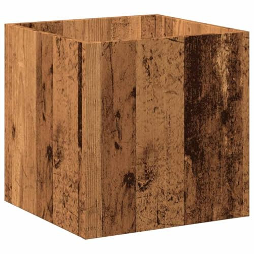 vidaXL Pflanzgefäß Altholz-Optik 40x40x40 cm Holzwerkstoff, Blumenkasten, Pflanztopf, Pflanzkübel, Blumentopf, Pflanzkasten, Pflanzkasten quadratisch