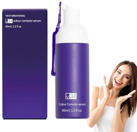 Dentifricio Viola Sbiancante,Dentifricio Sbiancante,V34 Purple Whitening Toothpaste,Dentifricio Viola Denti,Purple Teeth Whitening, Rimuovere le Macchie dei Denti, Proteggere le Gengive (45 ML)