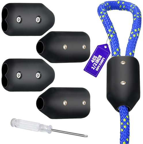 WGXX Rope Clamps, 3/8 5/8 1/2 Plastic Reusable Nylon Rope Connector Clamp Portability Rope Clamp for Twisted or Braided Ropes (4 1/2)