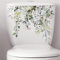 Green Plant Leaves Flowers Toilet Seat Lid Stickers Self-Adhesive Bathroom Wall Stickers Green Leaf Floral DIY Removable Waterproof Toilet Sticker for Bathroom Cistern Decor Accessories