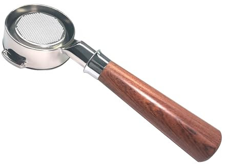 EIFOCWCY 58mm Bodenloser Siebträger Kompatibel mit E61, ECM, Rocket, Lelit, VBM, 2 Ohren Espresso Portafilter mit Siebträger Edelstahl Kaffee Zubehör Holzgriff, Bottomless Portafilter 58 mm 2 Ears