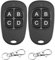 2 Pièces Telecommande Universelle Portail 433.92 Mhz, Clonage Garage Porte Telecommande Clés à 4 Boutons, Longue Distance Duplicateur Sans Fil Clonage pour Porte Garage Électrique