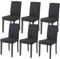 [en.casa] Esszimmerstühle Hamburg 6er Set Küchenstühle Textil Polsterstuhl 89 x 43 x 54 cm Holzbeine Schwarz