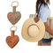 Clip personalizado para sombrero para viajes en la bolsa, gancho de almacenamiento magnético, piel sintética en forma de corazón, clip de transporte para sombrero de paja de playa, accesorio esencial